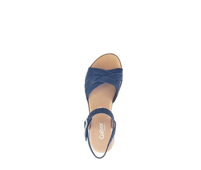 Gabor Damen  Keilsandalette Blau - Rauleder