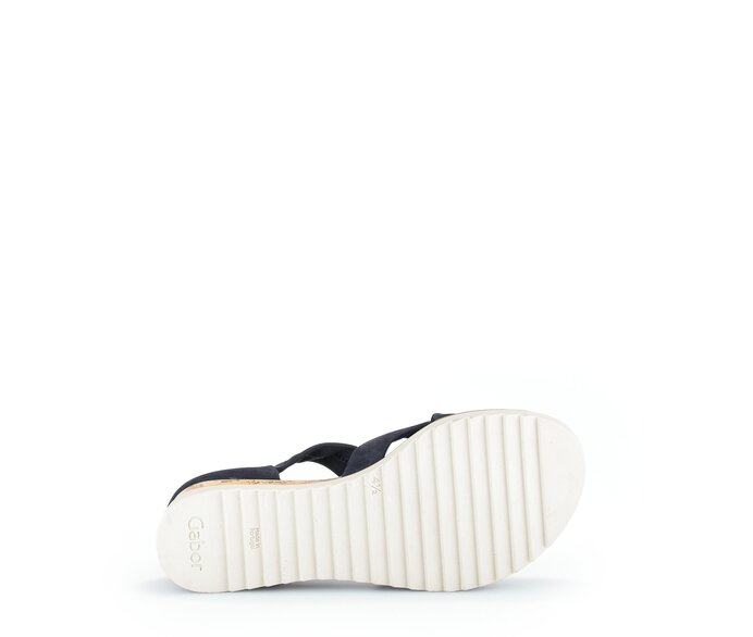 Gabor Damen  Keilsandalette Blau - Rauleder