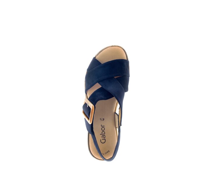 Gabor Damen  Plateau Sandale Blau - Rauleder