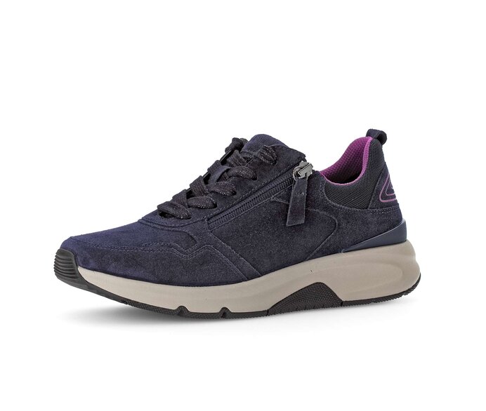 Gabor Damen  Sneaker Low Blau - Materialmix Leder/Lederimitat