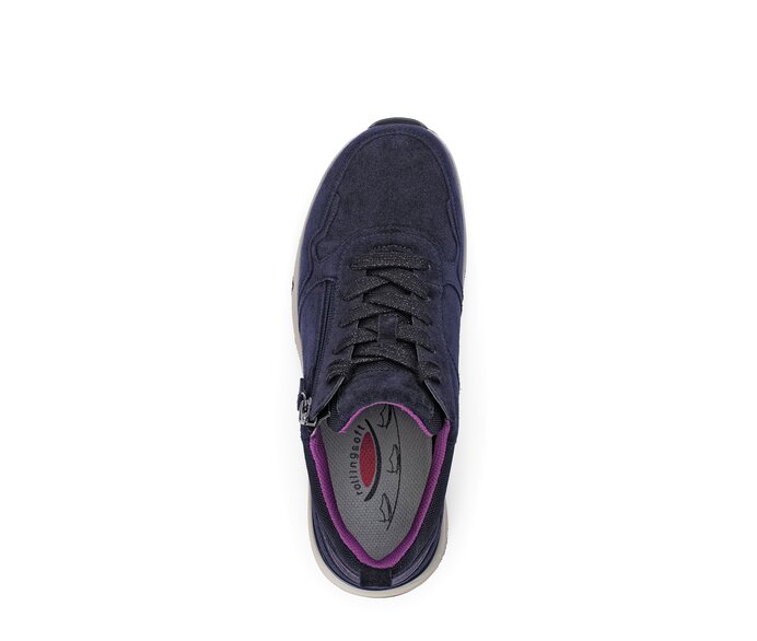 Gabor Damen  Sneaker Low Blau - Materialmix Leder/Lederimitat