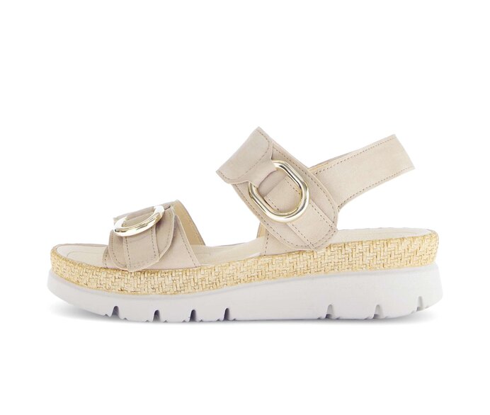 Gabor Damen Plateau Sandale Beige - Rauleder