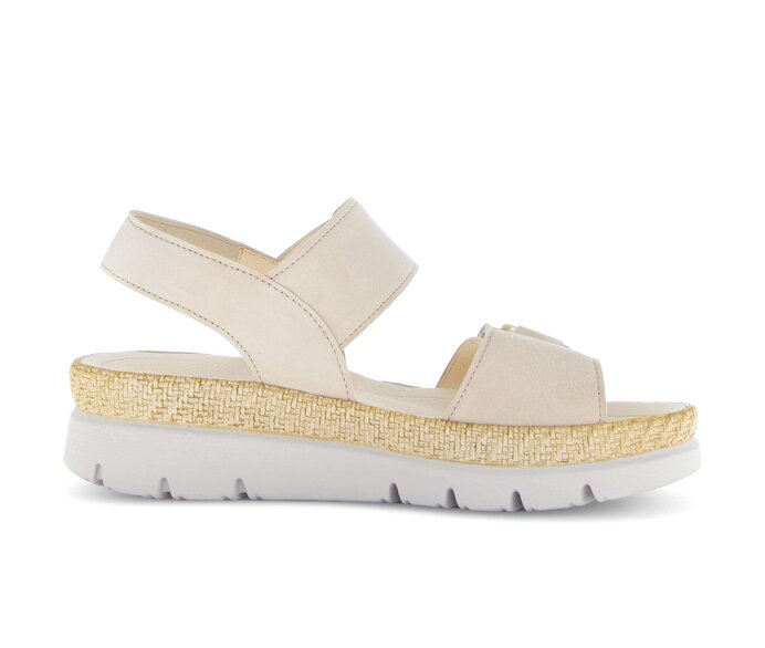 Gabor Damen  Plateau Sandale Beige - Rauleder