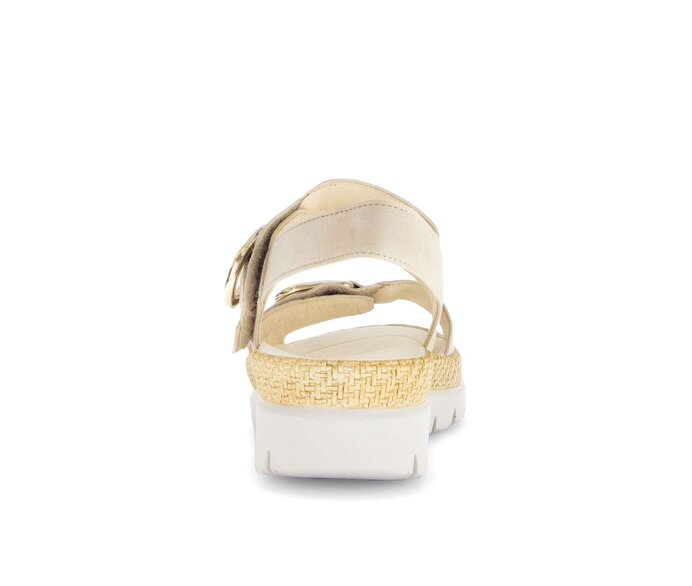 Gabor Damen  Plateau Sandale Beige - Rauleder