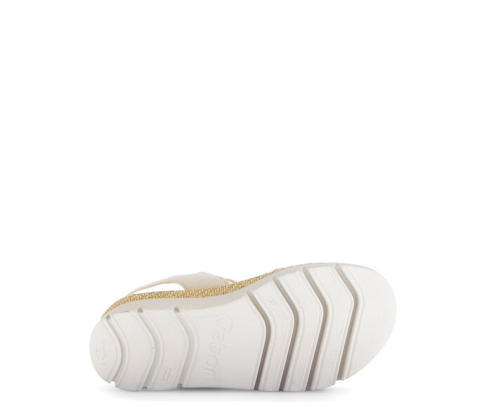 Gabor Damen  Plateau Sandale Beige - Rauleder