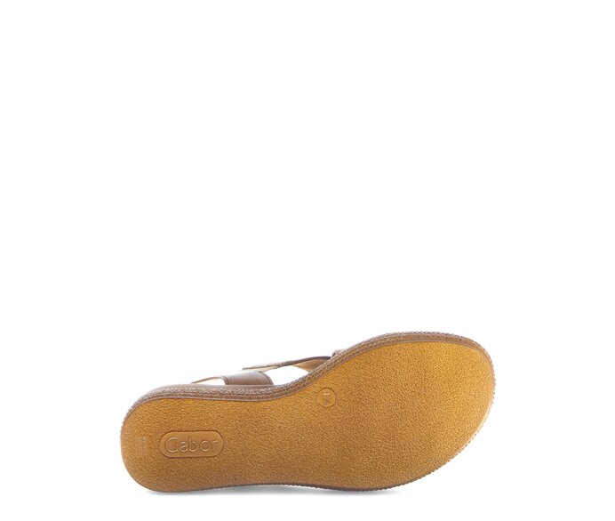 Gabor Damen  Plateau Sandale Braun - Glattleder