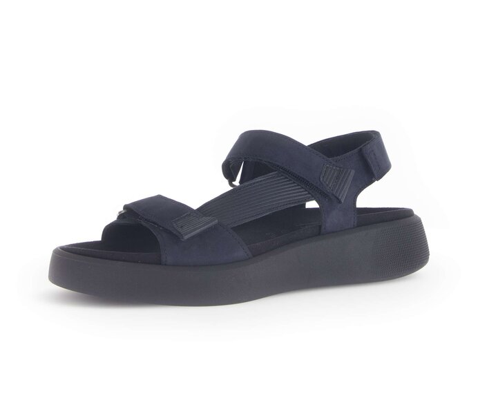 Gabor Damen  Riemchensandale Blau - Materialmix Leder