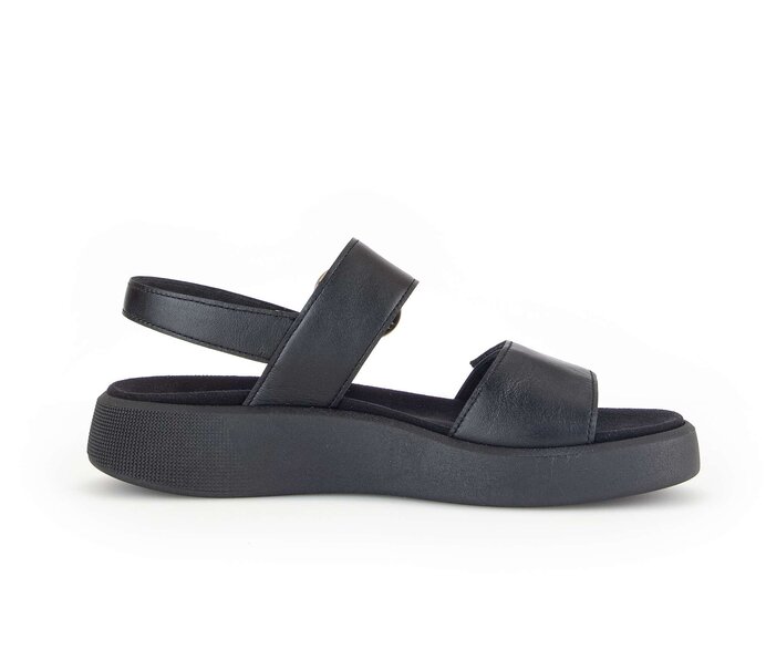 Gabor Damen  Plateau Sandale Schwarz - Glattleder