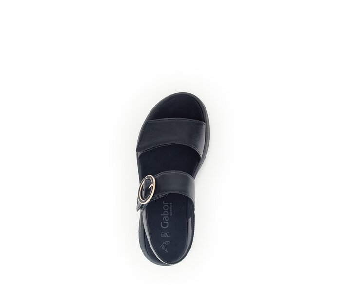Gabor Damen  Plateau Sandale Schwarz - Glattleder