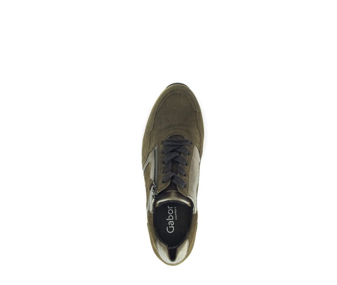 Gabor Damen  Sneaker Low Grün - Materialmix Leder