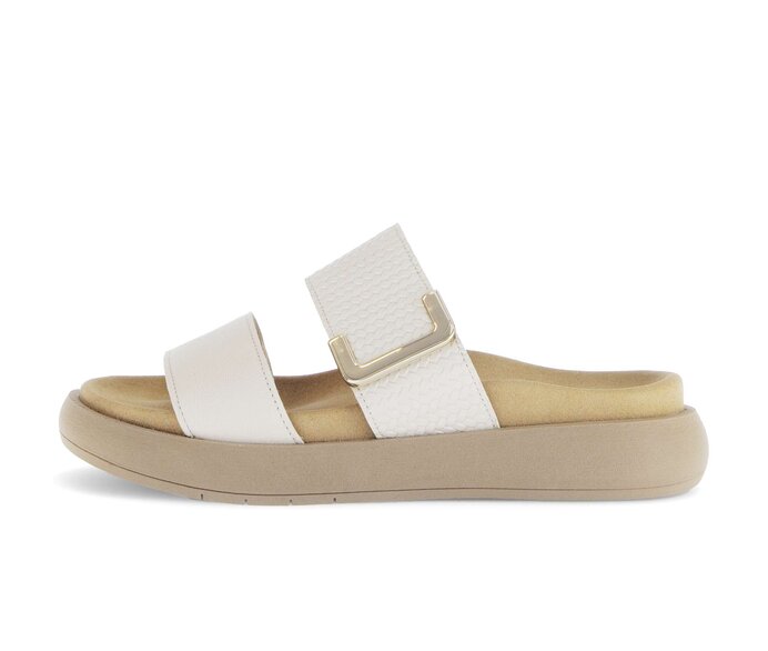 Gabor Damen Pantolette Beige - Materialmix Leder