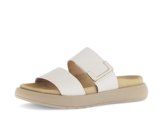 Gabor Damen  Pantolette Beige - Materialmix Leder