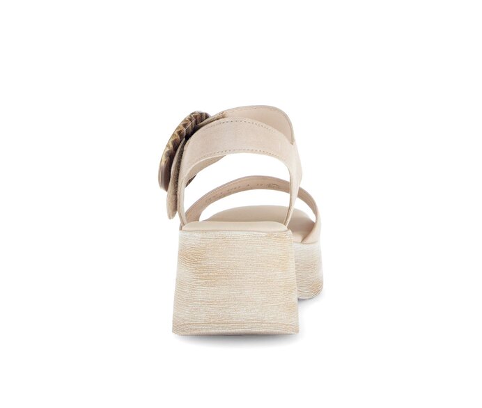Gabor Damen  Riemchensandale Beige - Rauleder