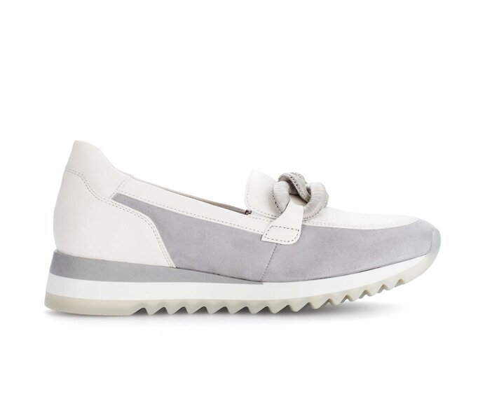 Gabor Damen  Slipper Grau - Materialmix Leder