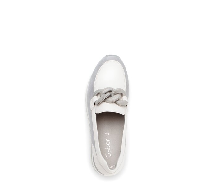 Gabor Damen  Slipper Grau - Materialmix Leder