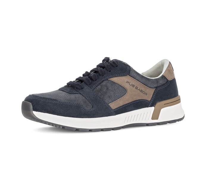 Pius Gabor Herren Sneaker Low Blau - Materialmix Leder/Textil