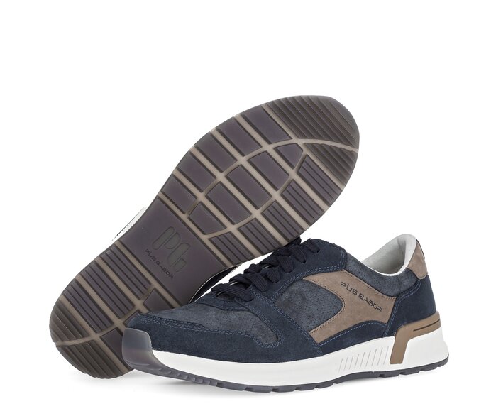 Pius Gabor Herren Sneaker Low Blau - Materialmix Leder/Textil