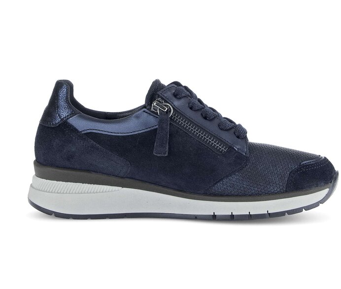 Gabor Damen  Sneaker Low Blau - Materialmix Leder/Lederimitat