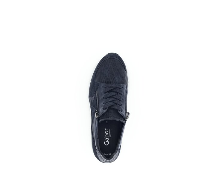 Gabor Damen  Sneaker Low Blau - Materialmix Leder/Lederimitat