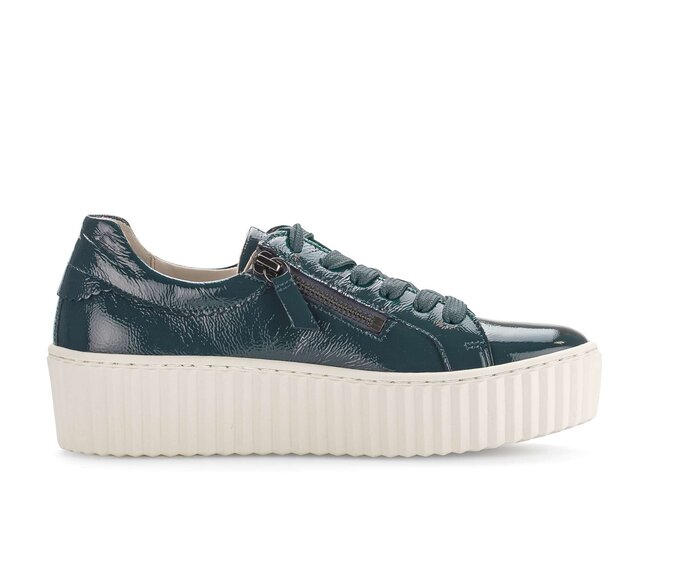 Gabor Damen  Sneaker Low Grün - Lackleder