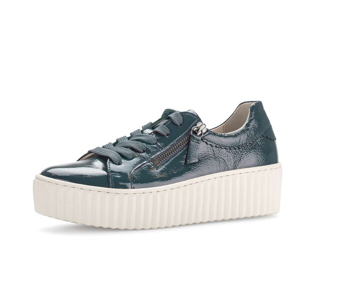 Gabor Damen  Sneaker Low Grün - Lackleder