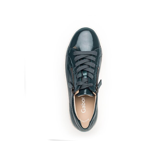 Gabor Damen  Sneaker Low Grün - Lackleder