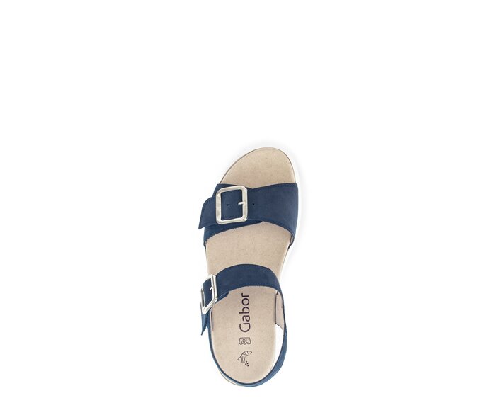 Gabor Damen  Plateau Sandale Blau - Rauleder