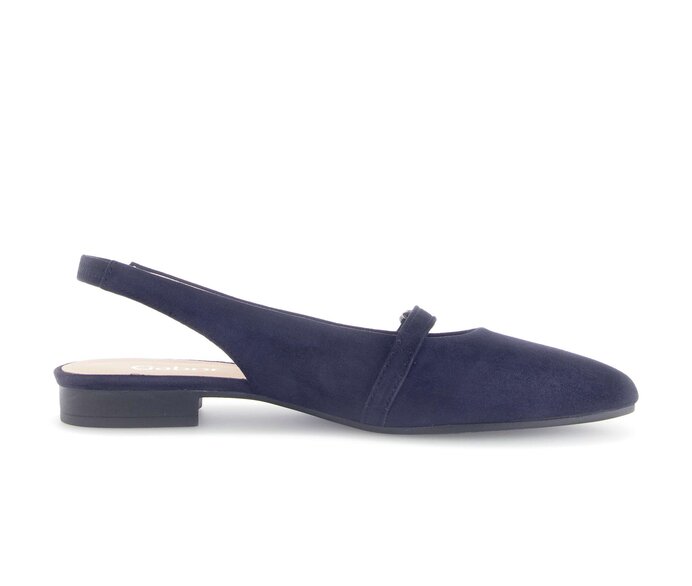 Gabor Damen  Slingpumps Blau - Rauleder
