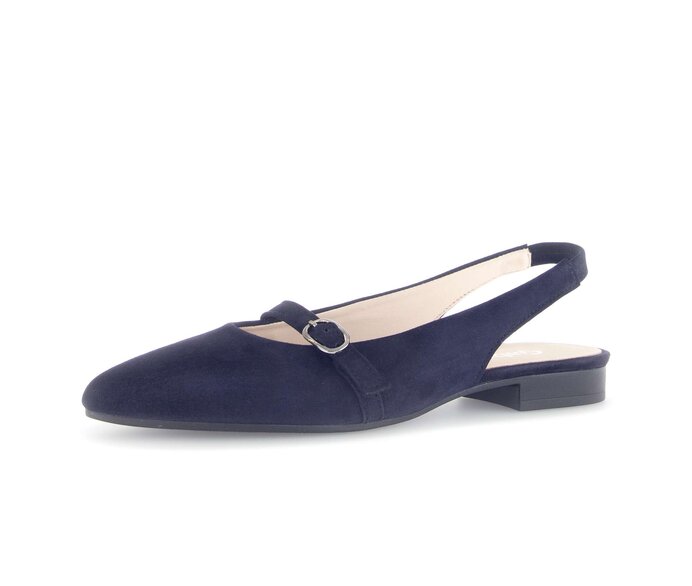 Gabor Damen  Slingpumps Blau - Rauleder