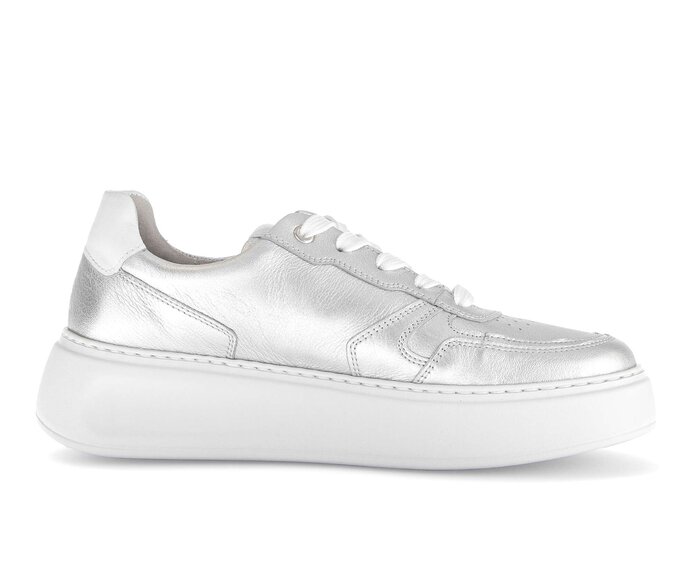 Gabor Damen  Sneaker Low Silber - Materialmix Leder