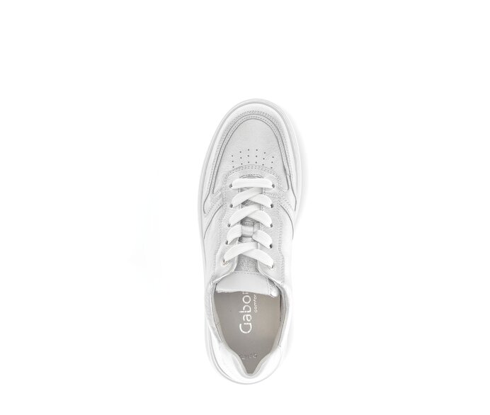 Gabor Damen  Sneaker Low Silber - Materialmix Leder