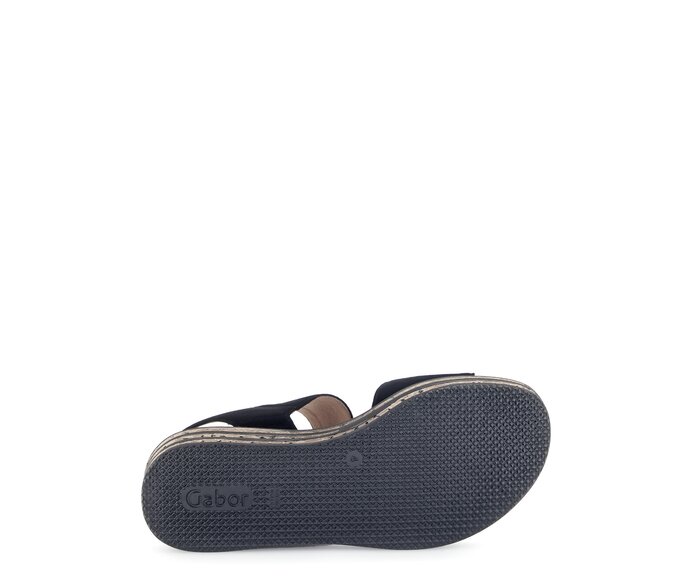 Gabor Damen  Plateau Sandale Schwarz - Rauleder