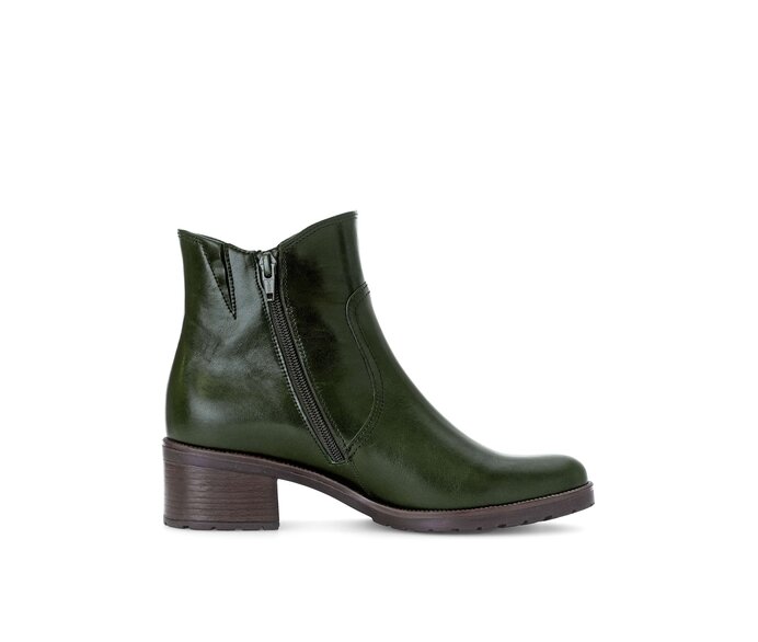 Gabor Damen  Elegante Stiefelette Grün - Glattleder