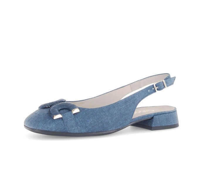 Gabor Damen  Slingpumps Blau - Rauleder