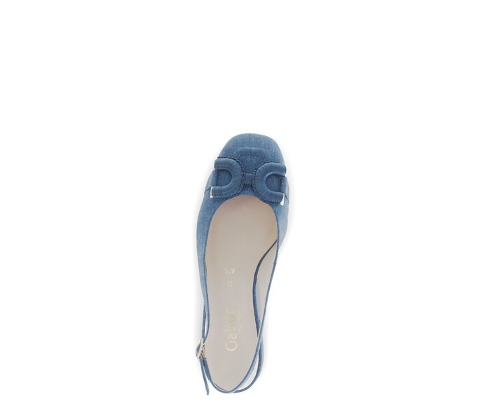 Gabor Damen  Slingpumps Blau - Rauleder