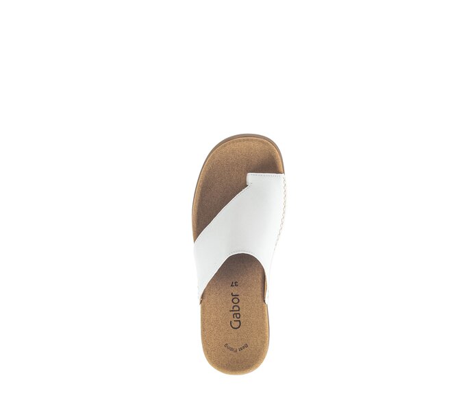 Gabor Damen  Zehentrenner Creme - Glattleder