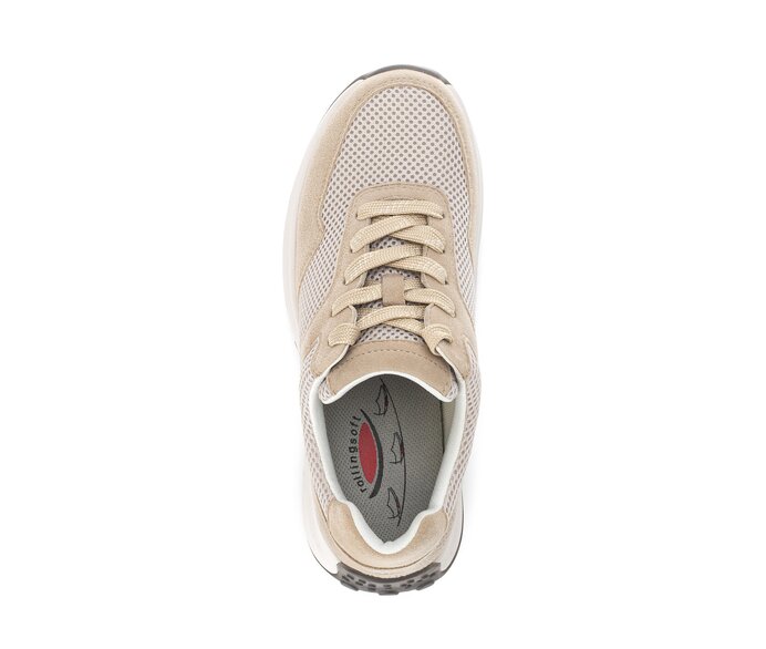 Gabor Damen  Sneaker Low Beige - Materialmix Leder/Lederimitat