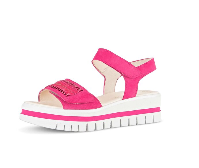 Gabor Damen  Plateau Sandale Pink - Rauleder
