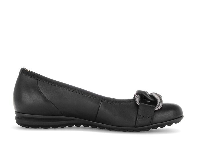 Gabor Damen  Sportliche Ballerina Schwarz - Glattleder