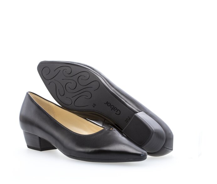 Gabor Damen  Eleganter Pumps Schwarz - Glattleder