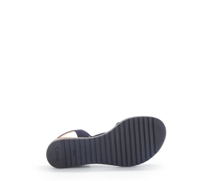 Gabor Damen  Keilsandalette Blau - Rauleder