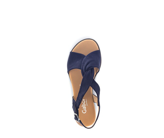 Gabor Damen  Keilsandalette Blau - Rauleder
