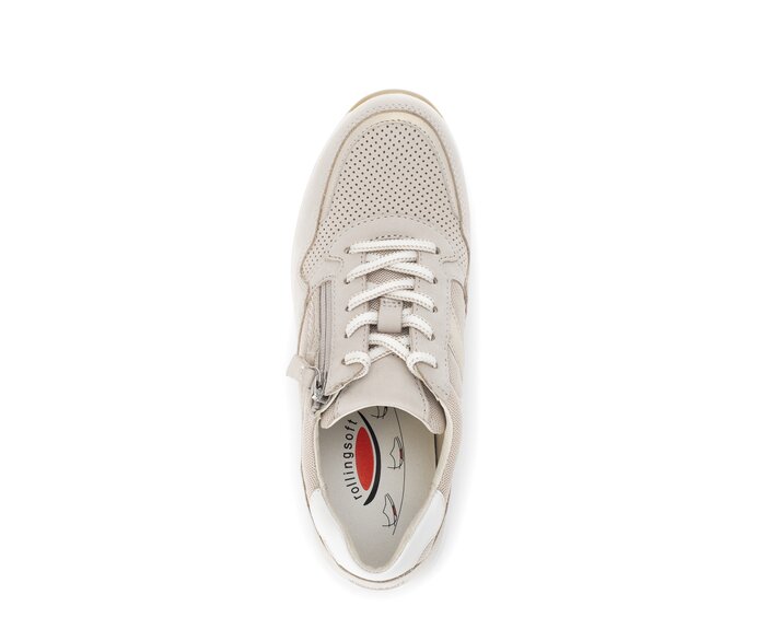 Gabor Damen  Sneaker Low Beige - Materialmix Leder/Lederimitat