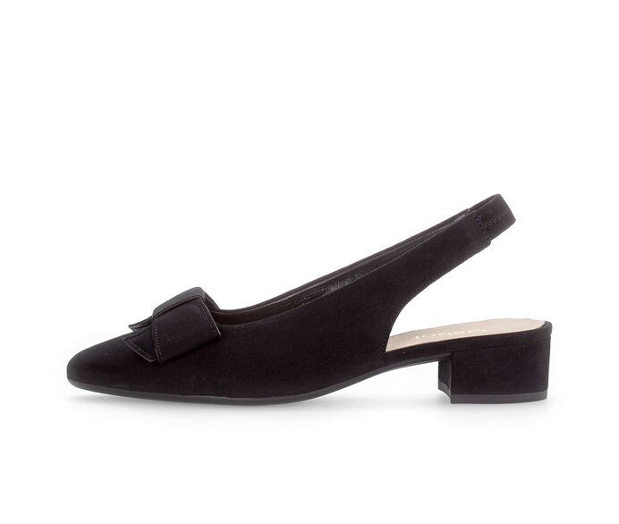 Gabor Damen Slingpumps Schwarz - Rauleder