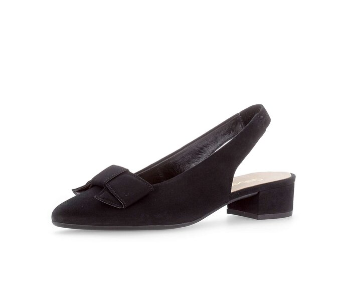 Gabor Damen  Slingpumps Schwarz - Rauleder