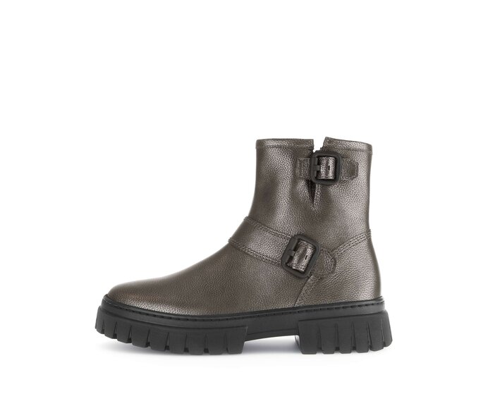 Gabor Damen Biker Boots Schwarz - Glattleder