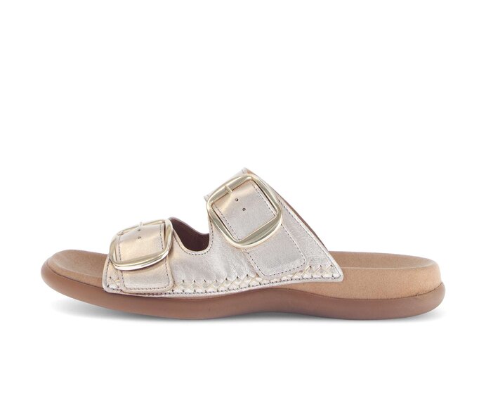 Gabor Damen Pantolette Gold - Effektleder