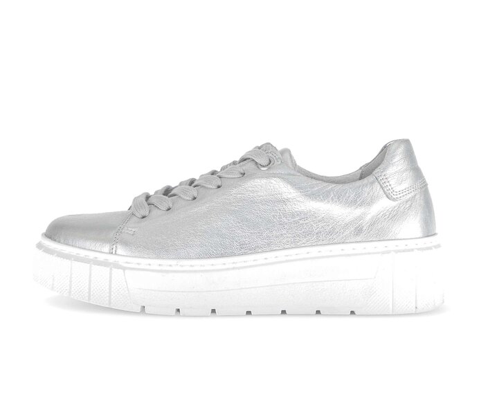 Gabor Damen Sneaker Low Silber - Effektleder