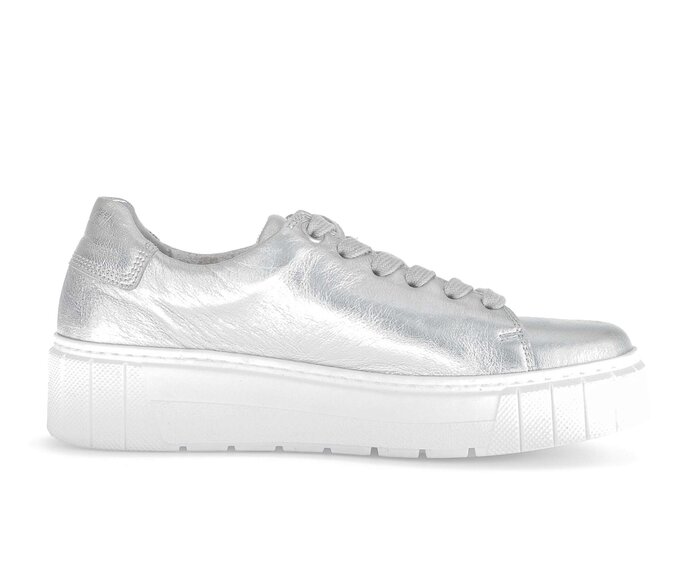 Gabor Damen  Sneaker Low Silber - Effektleder
