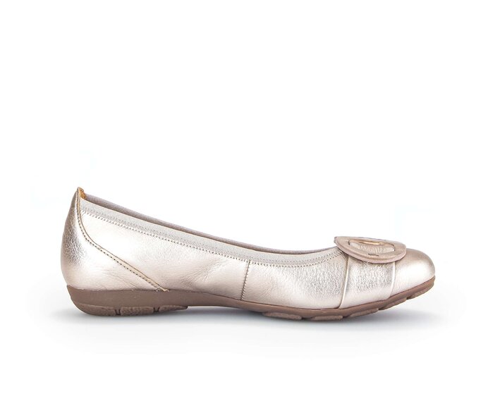 Gabor Damen  Sportliche Ballerina Gold - Effektleder